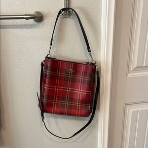 COACH MOLLIE BUCKET BAG WITH TARTAN PLAID PRINT